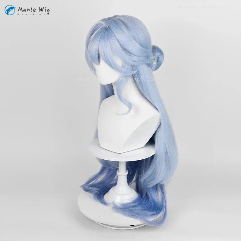 لعبة HSR روبن شعر مستعار تأثيري 96 سنتيمتر طويل الأزرق التدرج روبن أنيمي شعر مستعار مقاومة للحرارة الاصطناعية الشعر هالوين شعر مستعار + غطاء شعر مستعار