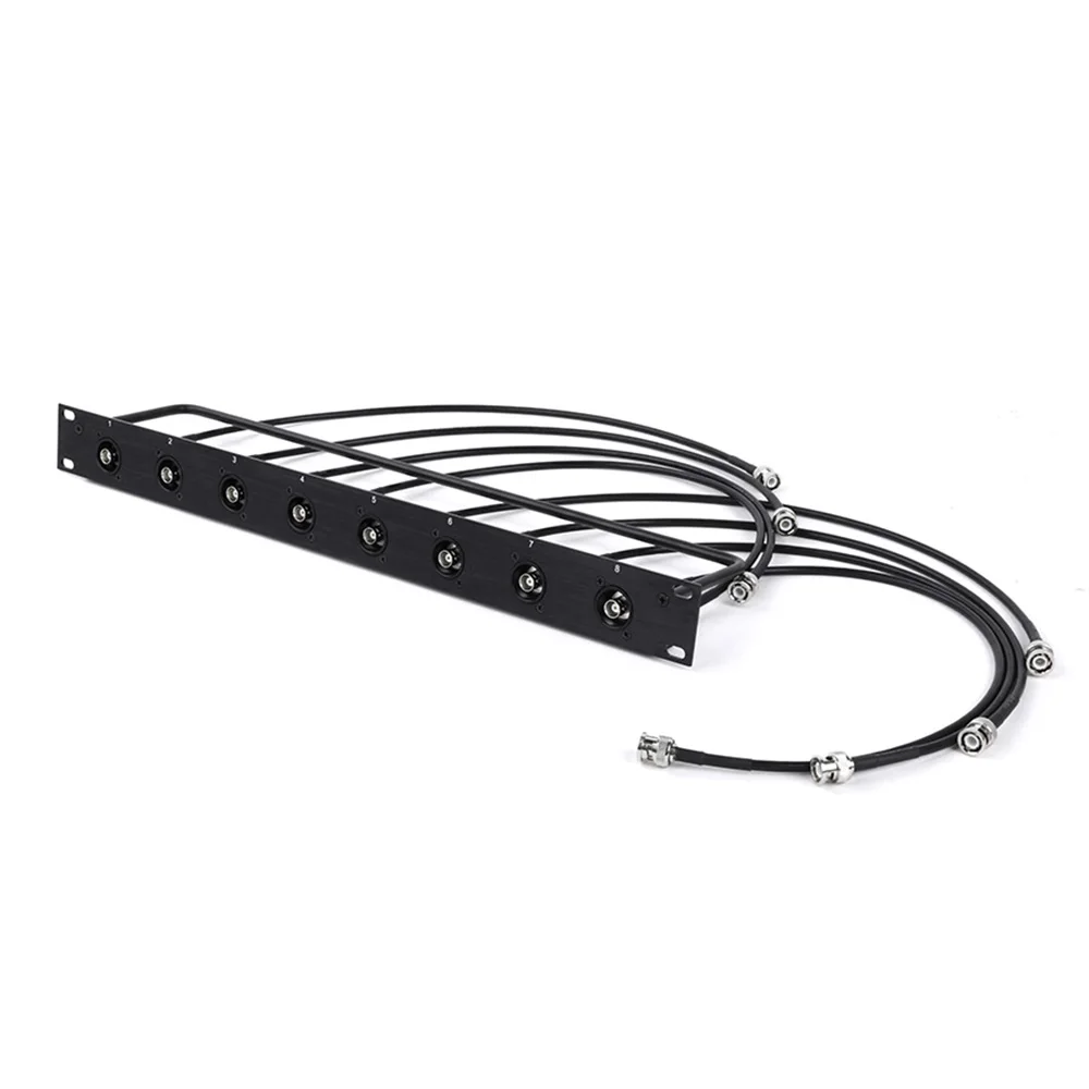 Rack Patch Panel 8-drożny BNC Chassis Connector 1U Flight Case Mount, RG58 BNC Male to Male Plug RF Coax Pigtail Jumper 50ohm Cable — zdjęcie produktu 6