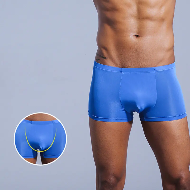 JOCKMAIL Sexy mens transparent underwear boxer Shorts Mens Trunks ice silk Male panties underpants cuecas Gay underwear penis