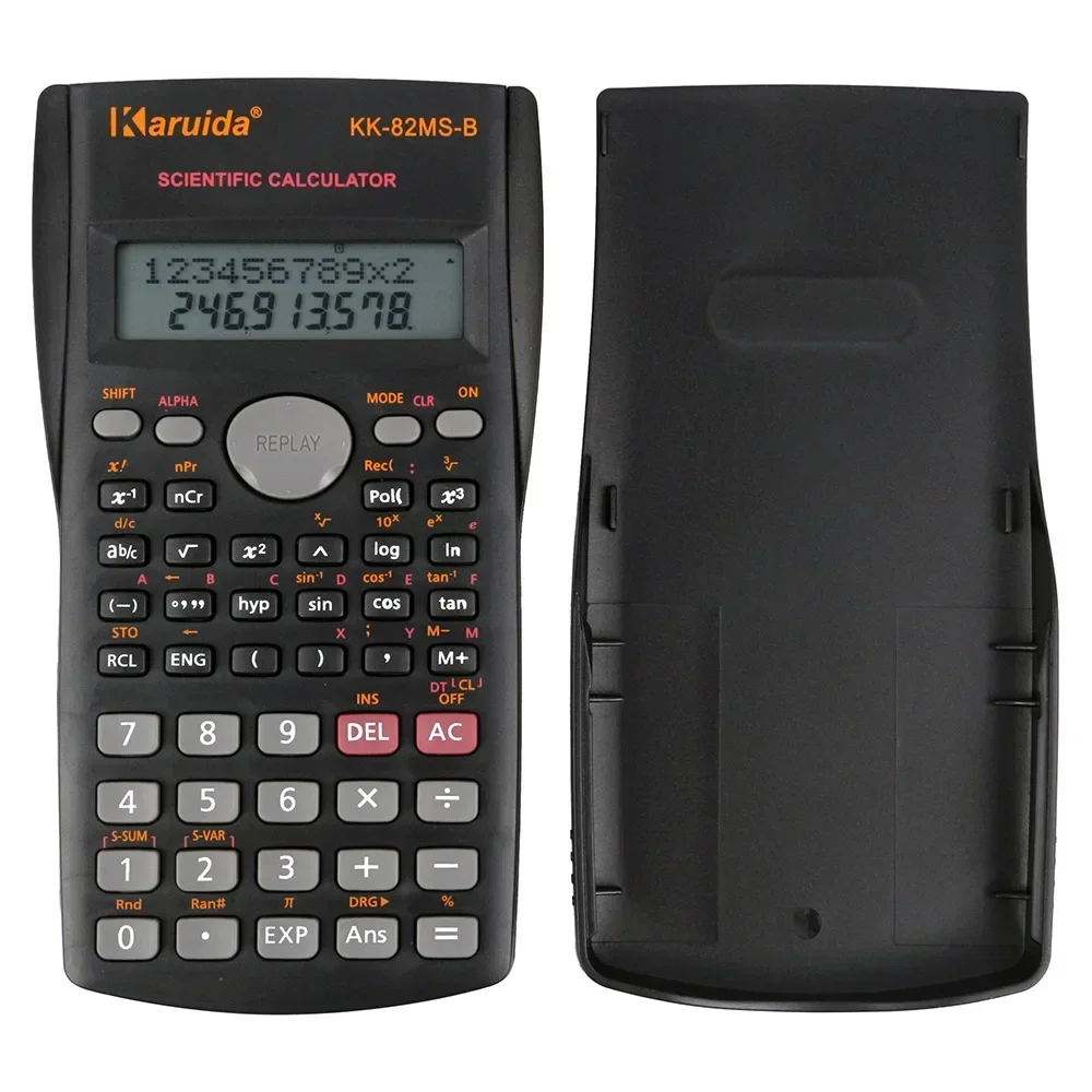 Calculadora dedicada para ensino de matemática, portátil, calculadora científica, estudante, display de 2 linhas, portátil, multifuncional