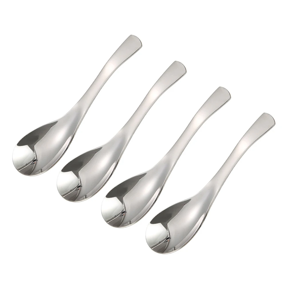 

8 pcs Steel Soup Spoons Thick Coffee Table Spoon Ergonomic High Gloss Kitchen Table Spoons Bar Utensils Gift Use