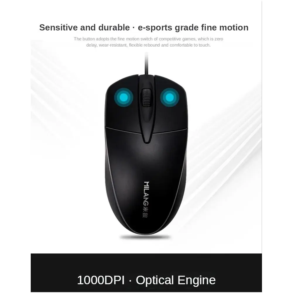 Ultra Thin USB Wired Mouse 1000 DPI Mice Mute Button For Laptop PC Wired Mouse For MacBook Air Pro Computer Peripherals
