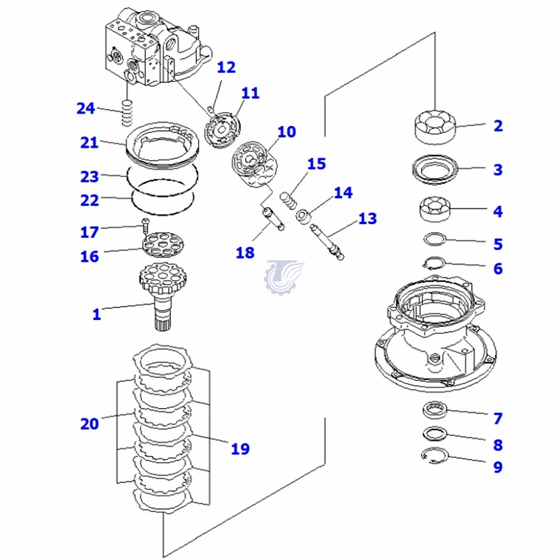 PC300-5 PC310-5 Swing Device Swing Motor 207-60-X1120 706-77-01150 For Excavator Mechanical Parts
