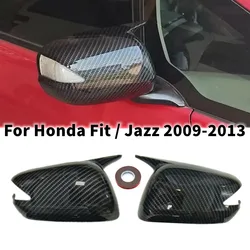 For Honda Fit Jazz 2009 2010 2011 2012 2013 Car Rearview Side Mirror Cover Wing Cap Exterior Door Housing Shell Trim Sticker