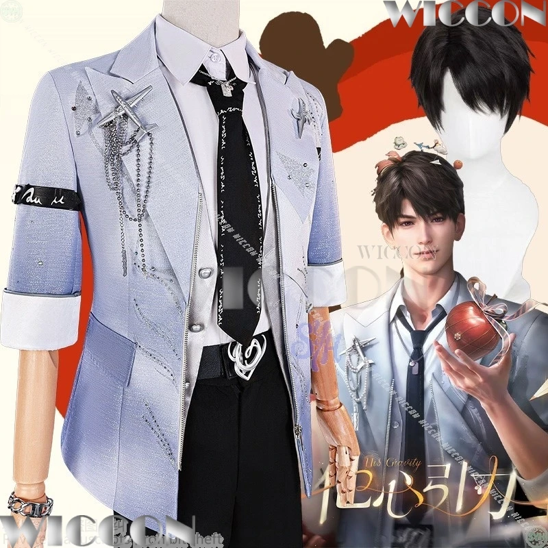 

Игра Love And Deepspace Косплей Caleb Xiayizhou Одежда на день рождения Новая униформа Элегантное красивое пальто Парик Наряд для вечеринки на Хэллоуин