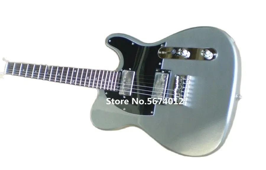 Inherit the classic silver pink 6 string electric guitar closed pickup black guard plate chrome accessories