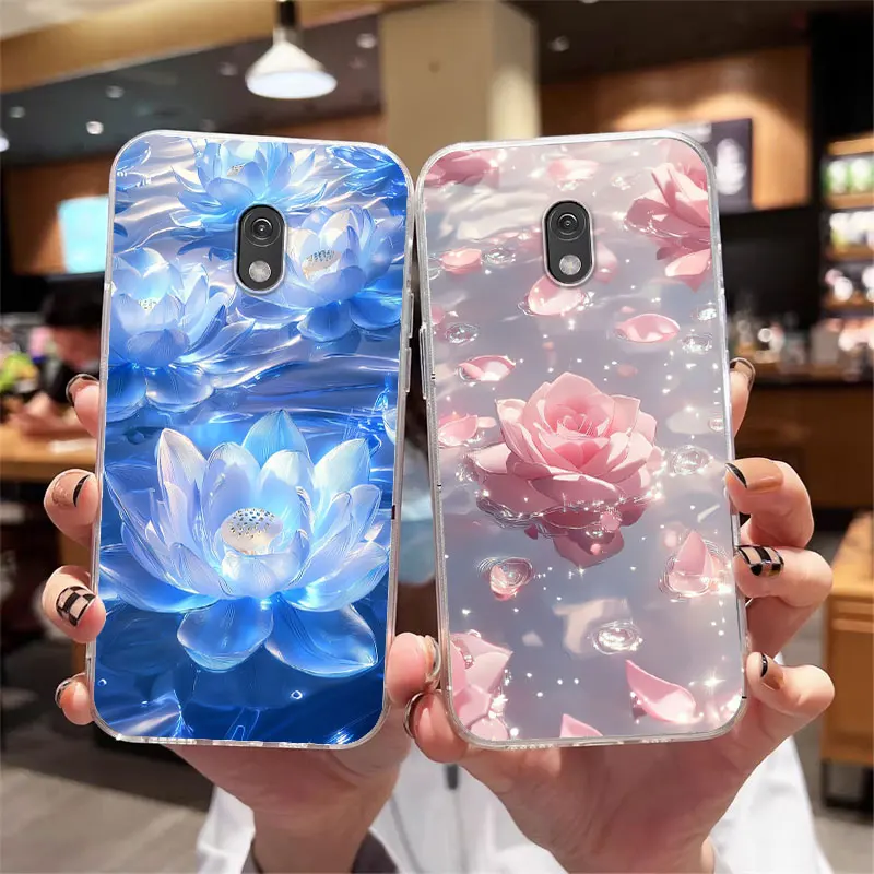 Para Nokia 215 210 225 4G 2024 Funda protectora de teléfono para Nokia 215 4G 2024 Funda trasera de silicona suave transparente a prueba de golpes Funda de flores
