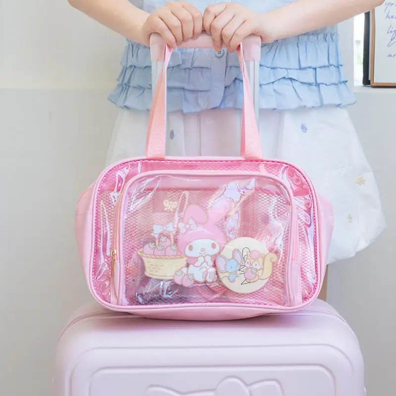 Cute Cartoon Sanrios Hello Kittys Kuromi My Melody Cosmetic Bag Travel Storage Bag High-Capacity Portable Good-Looking Fashion