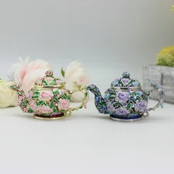 SHINNYGIFTS Wedding Favor Pewter Enamel Dragonfly Teapot Decorative Box Gift Box