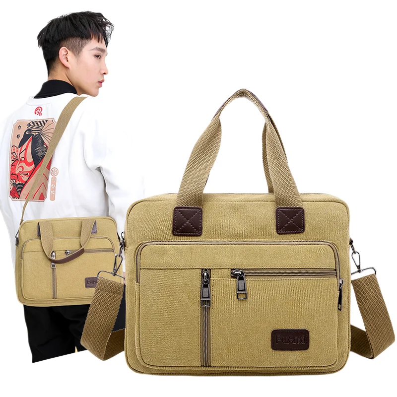 Płótno męska torebka na ramię torba podróżna o dużej pojemności wielowarstwowa torba crossbody studencka koszulka do podróży rama do torebki leisure Tote