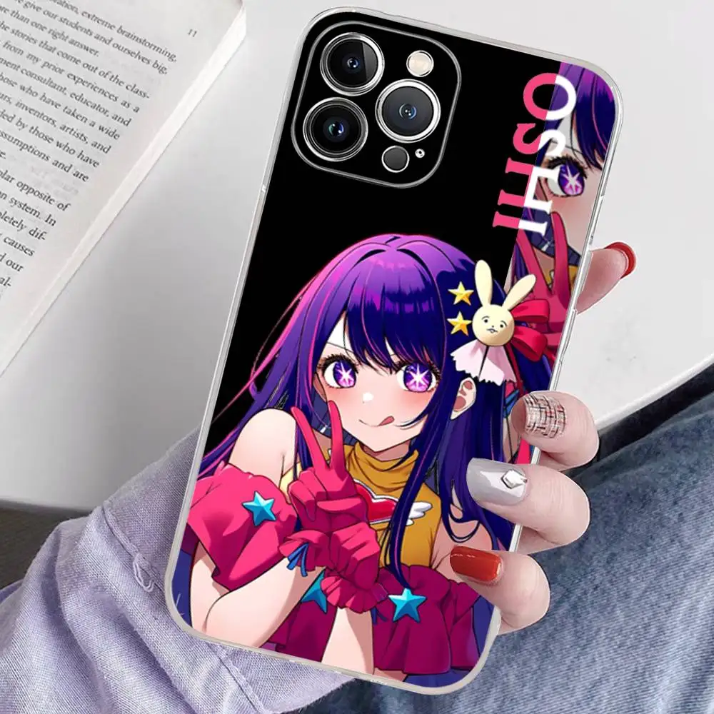 حافظة هاتف Oshi No Ko Anime Ai Hoshino Girl لهاتف آيفون 17 16 15 14 13 12 11 Pro XS Max Plus غطاء سيليكون ناعم