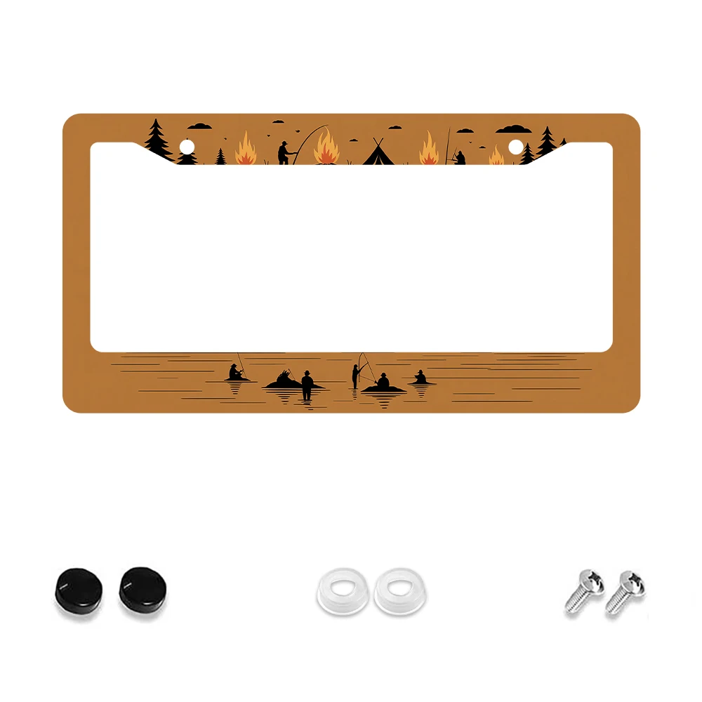 1pc-marrom-quadro-de-placa-de-licenca-de-2-furos-com-padrao-de-acampamento-e-pesca-material-de-aluminio-6x12-polegadas-inclui-kit-de-parafusos-retr