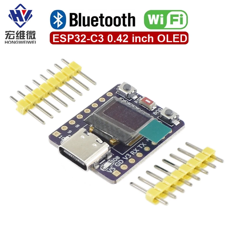 Placa de desarrollo OLED ESP32-C3 con módulo OLED de 0,42 pulgadas antena cerámica ESP32 placa de desarrollo supermini wifi Bluetooth