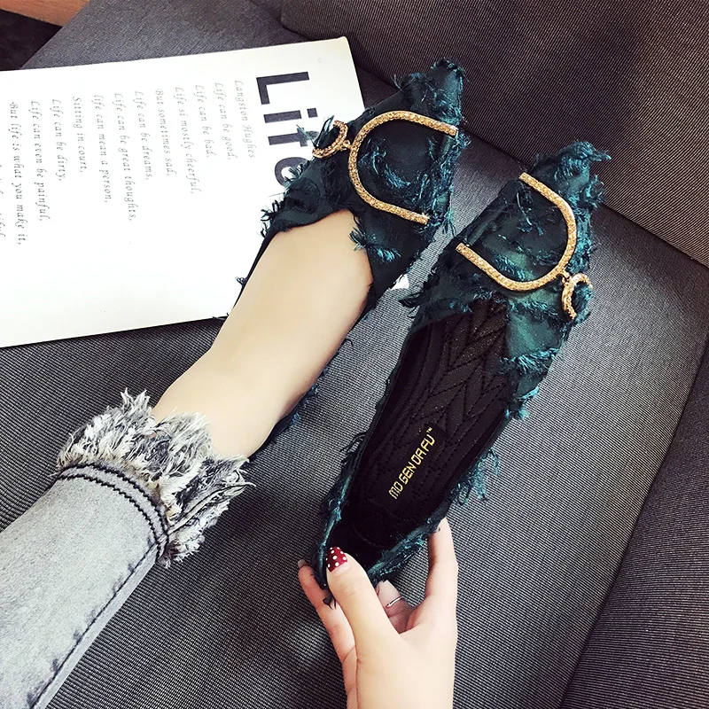 Туфли женские с острым носком, мягкие лоферы, плоская подошва, модная обувь, роскошные, балетки, Лолита