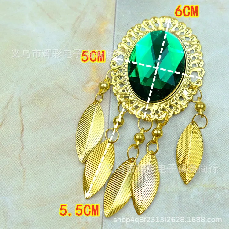 Metal Jewelry Diamond Pendant Leaf Headwear Decorative Flowers Ethnic Clothing Accessories Opera Crowns Silver Ornaments