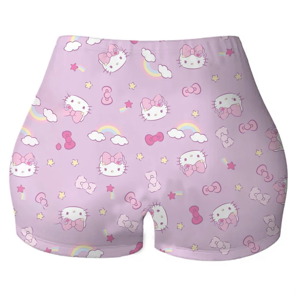 Pantalones cortos de yoga de entrenamiento para mujer Hello Kitty y Dear Daniel Parejas Pantalones cortos de cintura alta Leggings de entrenamiento