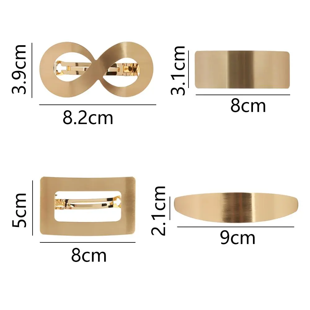 Novo geométrico quadrado acessórios de cabelo clipe de rabo de cavalo geometria grampo de cabelo meninas grampos de cabelo de metal