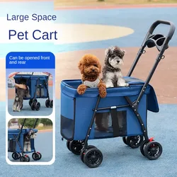 Medium To Large-sized Dog Pet Cart Dog Cat Teddy Baby Stroller for Outdoor Use Small Pet Cart Lightweight and Foldable