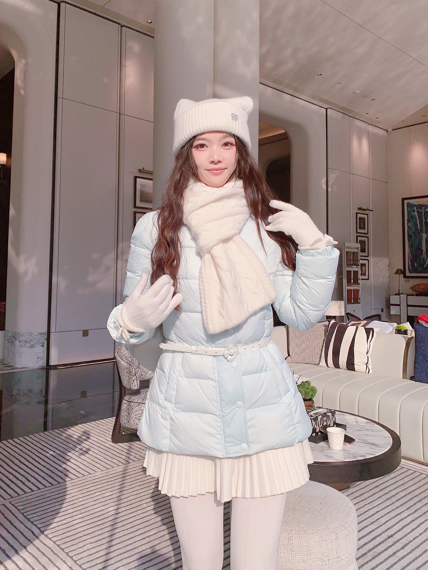 

MissLuxury Goose down Jacket Women's Winter Warm Thickened Outerwear Green Young Casual Style Standard Version 90% down Filling