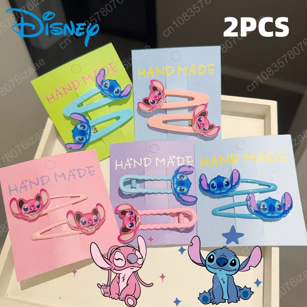 Disney Lilo & Stitch Acrylic Cartoon Hair Pins Hair Accessories for Women Hair Clip Headwear BB Pin Children Girl Birthday Gift
