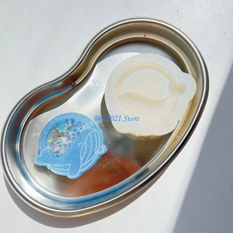 G5GC Marine Animals Quicks and Mould مصنوعة يدويًا قلادة السيليكون راتنجات DIY صب القالب لمجوهرات مفاتيح DIY غير عصا