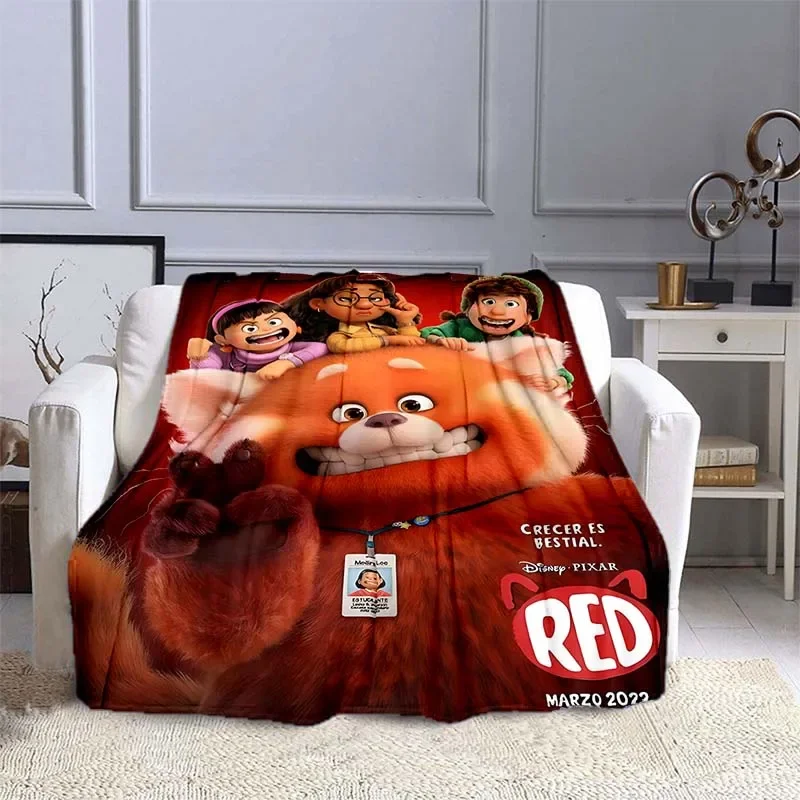 10 Sizes Disney Turning Red Pattern Blanket Warm Soft Fluffy Kids and Adult Sofa Bed Throw Blanket Outdoor Travel Camping Sheet