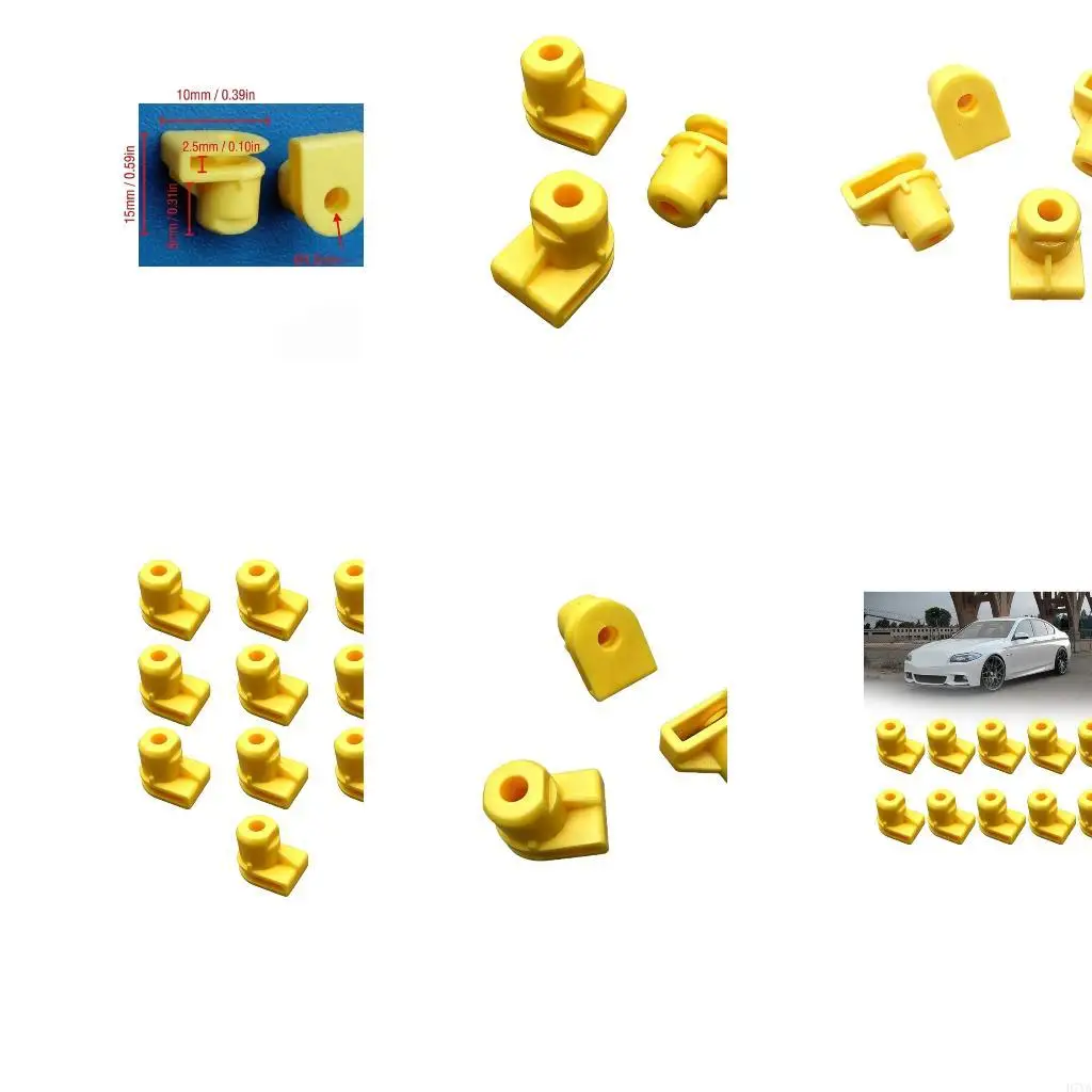 Automotive Plastic Fastener Clip 07147212877 for Replacing Worn Bumper and Headlight Mounting Points, Yellow Slotted Nut Clip