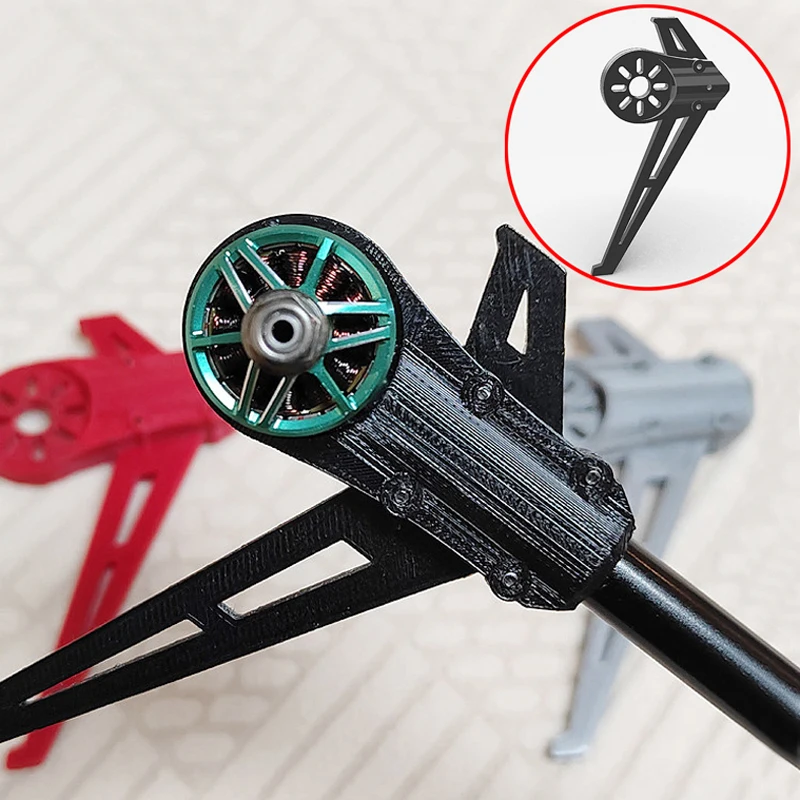 1PCS For RC 450 Helicopter Vertical Tail Motor Mount Direct Drive Tail-Push Modification Accessories Compatible with 12mm Tube