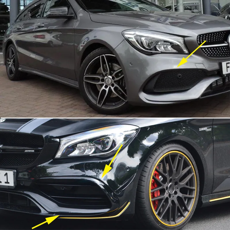 Front Bumper Canard Splitter Lips for Mercedes CLA C117 X117 CLA45 CLA 45 & Sport Models  (2016 - 2018), Fitment Guaranteed