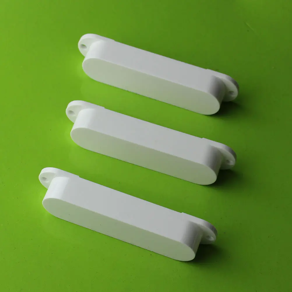3Pcs Closed White Single Coil Pickup Covers Plastic Replacement Solid Sealed Pickup Covers for Electric Guitar