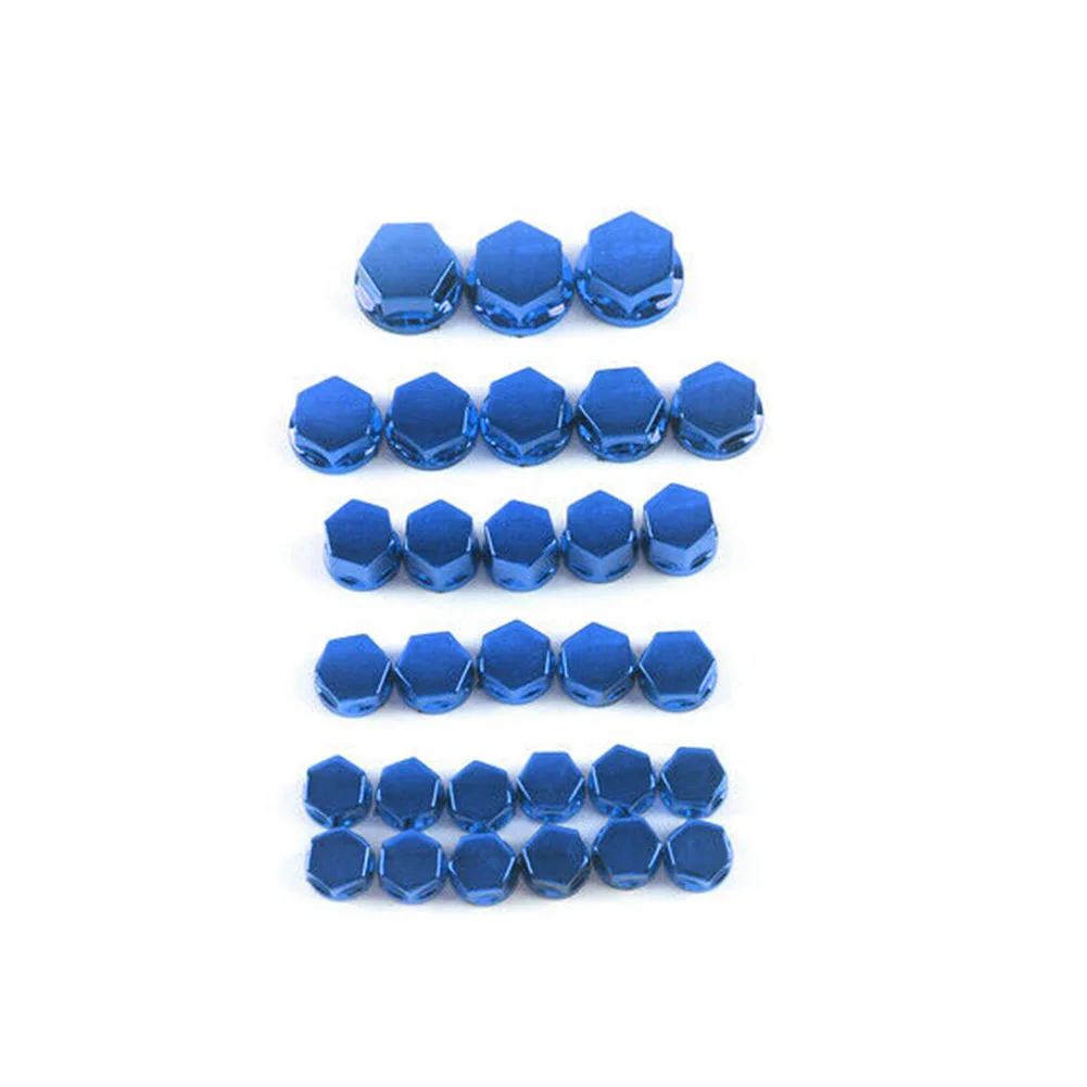 30pcs Screw Cap 1.0cm(10pcs) Plating 1.2cm(5pcs Blue Motorcycle Screw Nut Bolt Cap Covers Brand New Colored Screw Cap