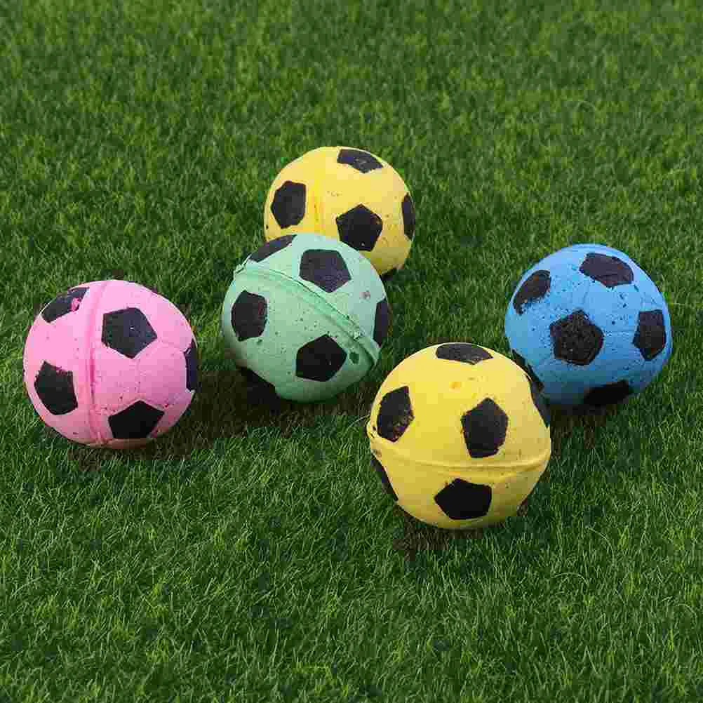 12 Pcs Sponge Football Soccer Balls Small Colorful Balls for Cat Toys (Random Color) Cat Toys Soccer Ball Toys