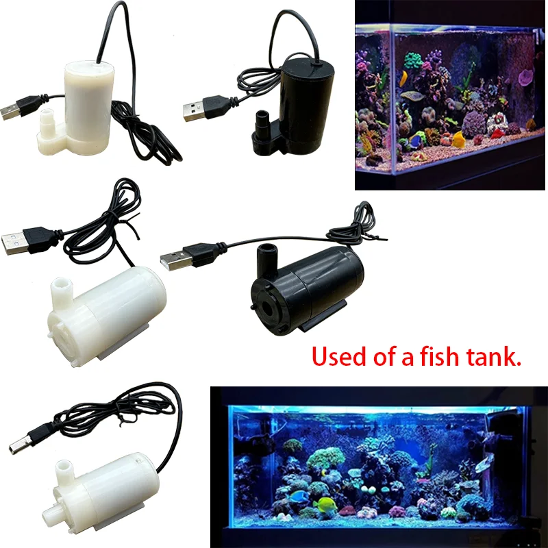 Dc 5V USB 미니 미니 저소음 브러시리스 모터 펌프 물고기 탱크 수생 애완 동물 잠수정 펌프 폭기 펌프 작은 분수