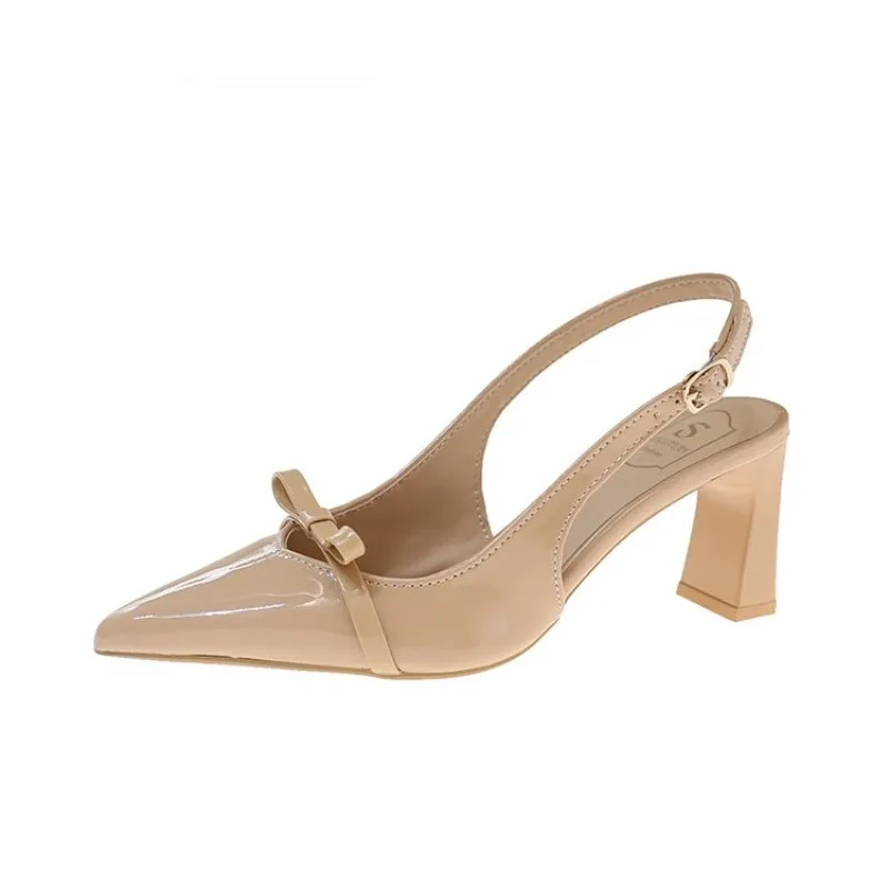 Spitze Damen-Sandalen, Neue Sommerkollektion, Luxusmarke, Sexy Schnallen-High-Heels, Slingback, Flacher Einstieg, Mary Jane Schuhe für Mädchen