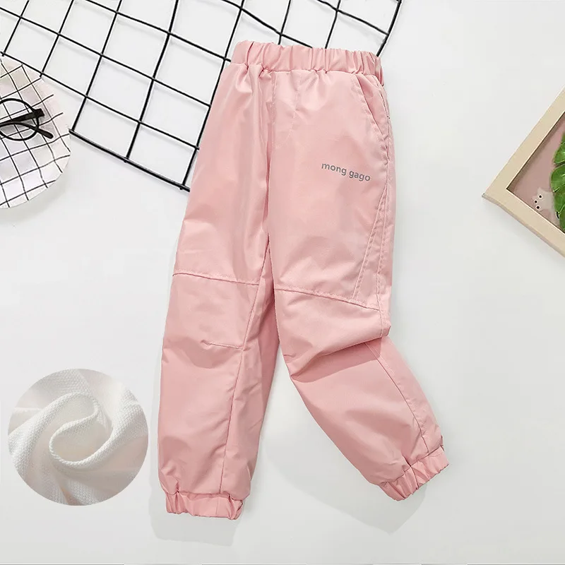 4-14 Jahre Kinder Wasserdichte Hosen Herbst Winter Jungen Mädchen Winddichte Hosen Elastischer Bund Mesh-Futter Outdoor Casual Kinderhosen – Detail 5