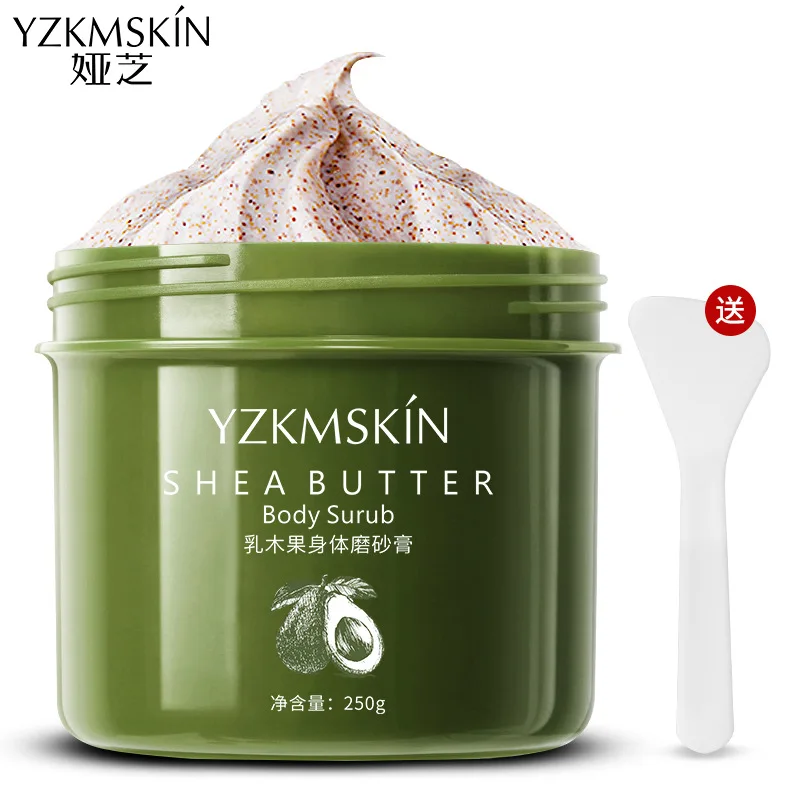 250Ml Shea Boter Body Scrub Hydraterende Exfoliërende Diepe Reinigende Zachte Huidverlichting Droogte Verkleinen Poriën Elk Huidtype Unisex