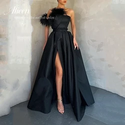 Aileen Feather Satin Champagne Prom Dress Women Elegant Party Long Dresses Robe Soiree De Luxe 2024 Ball Gowns Gala customized