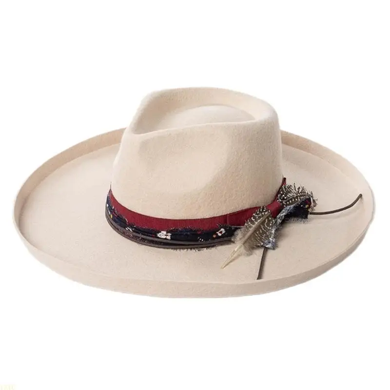 15YC klassische Maillard-Cowboyhüte aus Wolle, Old-School-Trend für Damen und Herren, Foto-Requisiten – Detail 8
