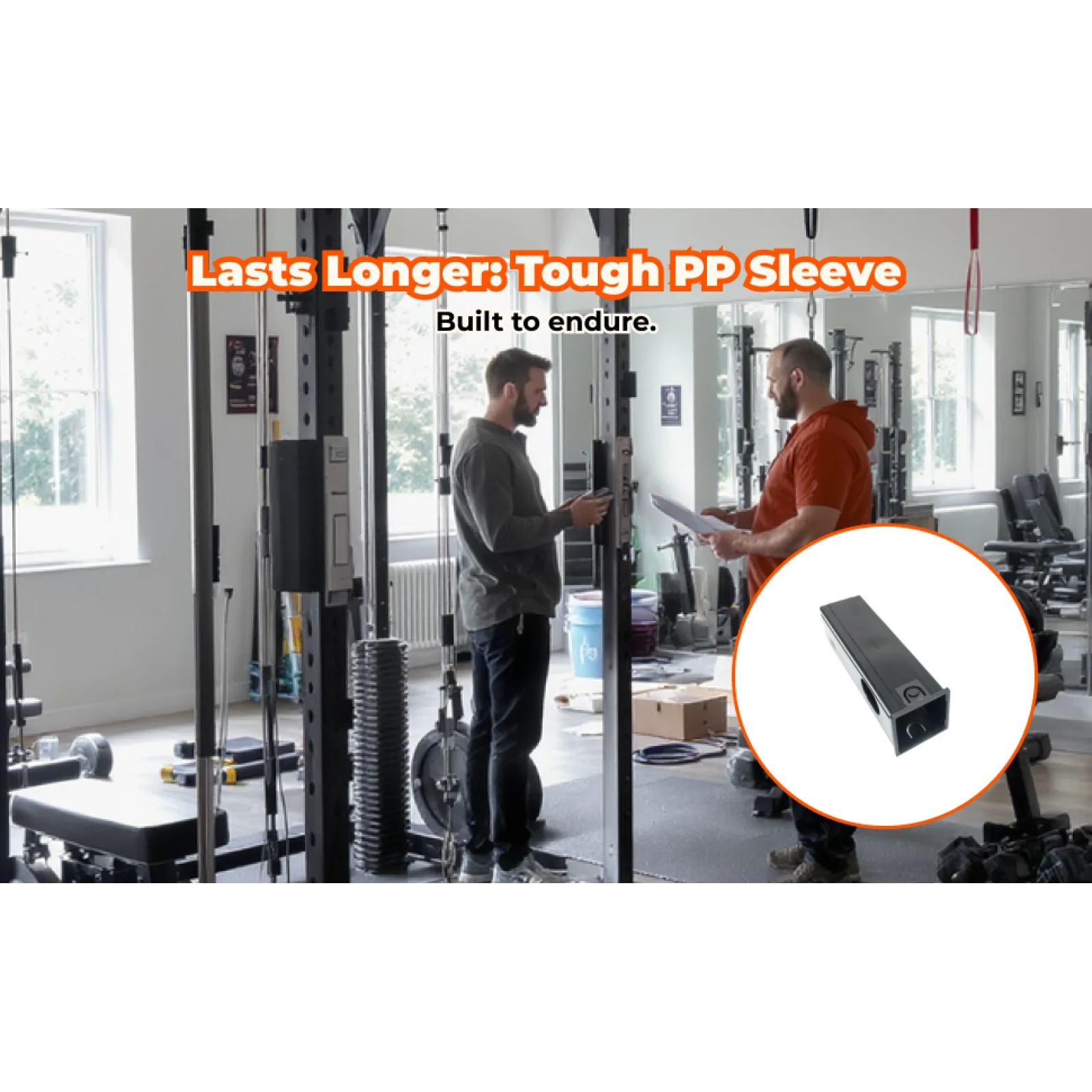 Gym Equipment Bushing Square Tube Reducer Adapter Sleeve PP Hollow Reducer for Training and Repair Use