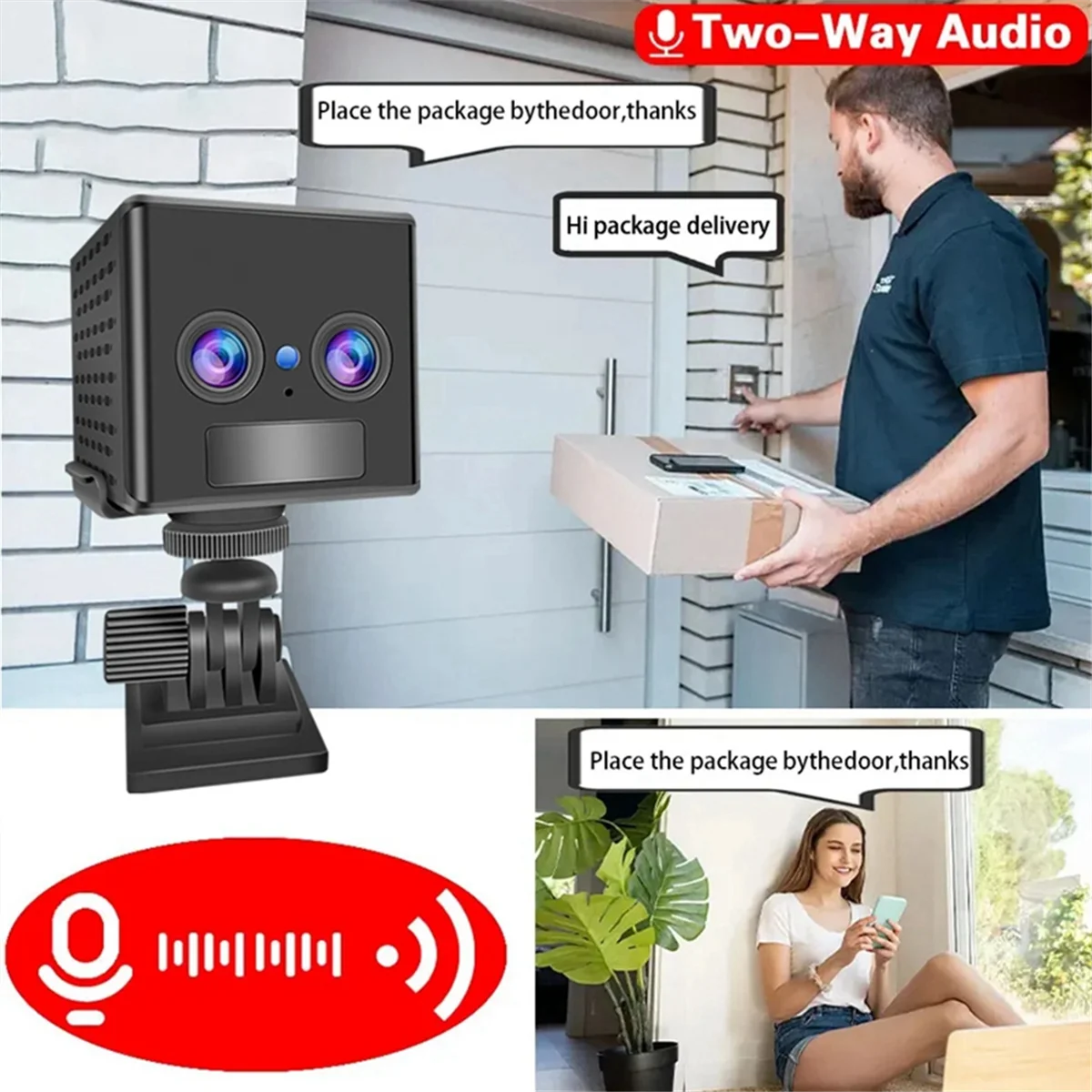 Efficiente mini telecamera a doppio obiettivo 4G HD 3000mAh PIR per visione notturna