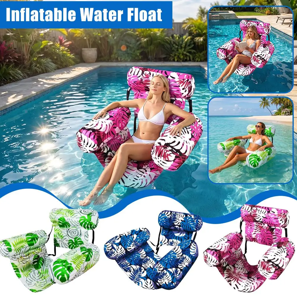 

2026 New Inflatable Water Float Lounge Canvas Sofa Foldable Dual Use Backrest Thick Oxford Cloth Anti-tip Fast Inflation Pool