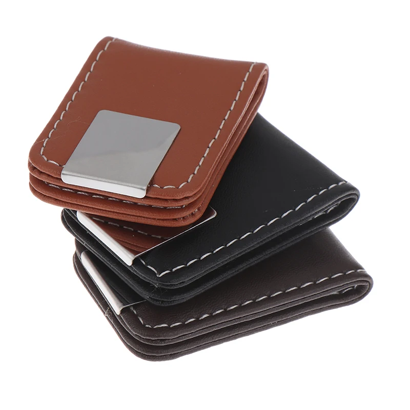 Hot Money Clip Wallet Slim Men Women Vintage Strong Magnet Money Clip PU Leather Pocket Clamp Credit Card Cash Case Holder