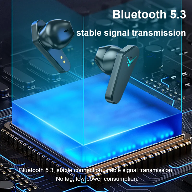 Bluetooth Earphones Wireless Headphone ENC-Calling Noise Cancelling Headset Low Latency HiFi Stereo Game Handsfree Earphone