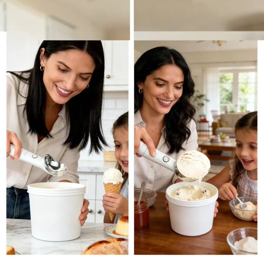 Electric Heated Ice Cream Scoop Stainless Steel Dessert Spoon Easy Release Scoop For Frozen Yogurt Gelato Kitchen Tool