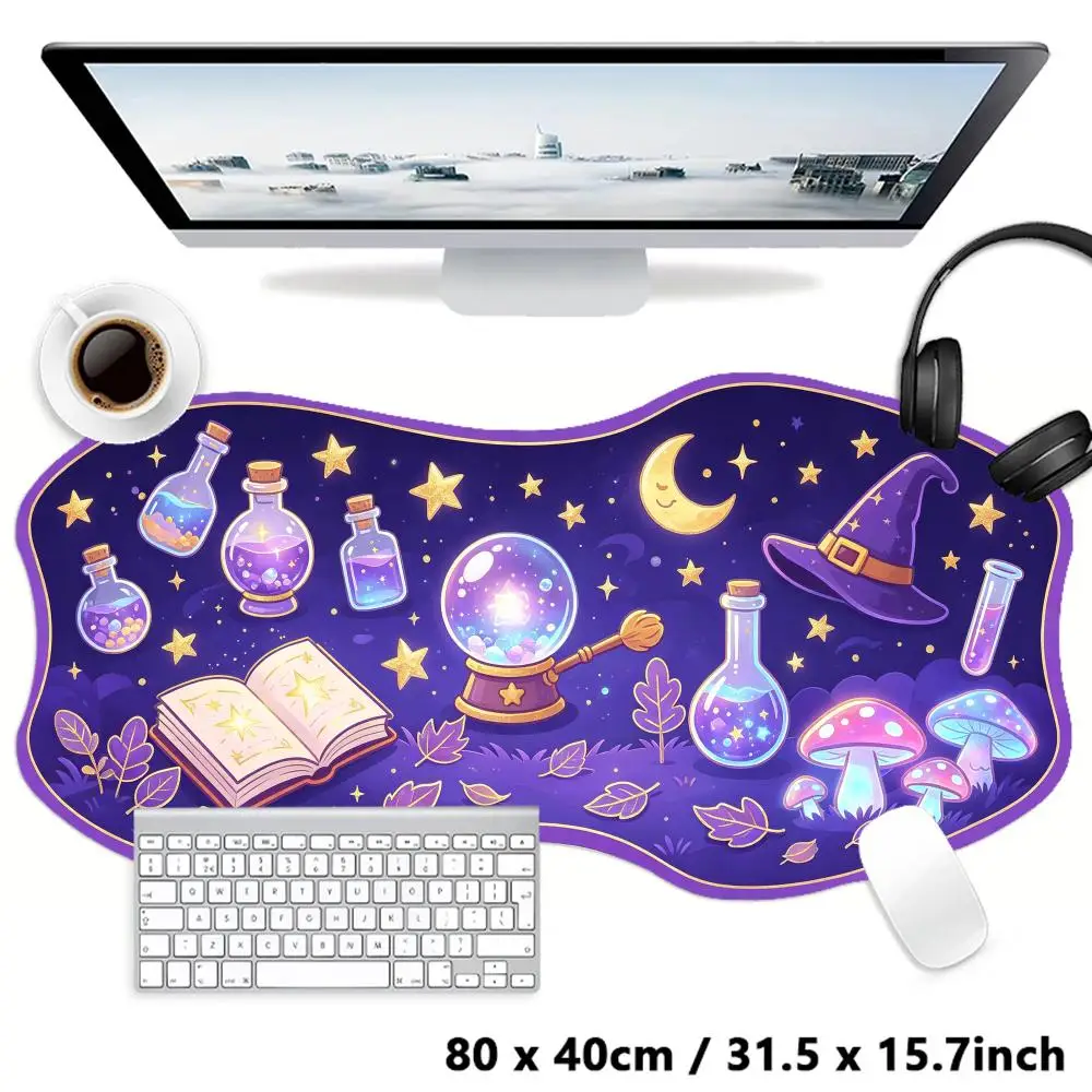 Anime Table Mat Witch Magic Potion Crystal Ball Playmat Ensures Stable Tracking For Games Bedroom Learning Laptop Workflow