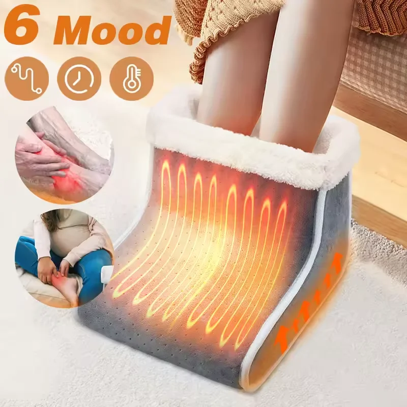 USB Electric Foot Heater Household Foot Warmer Slipper Comfort Plush Suede Foot Cover Feet Heating Pad For Home Bedroom Sleeping