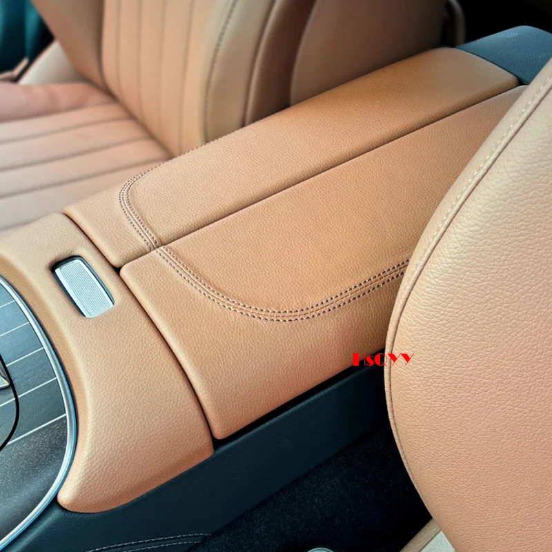 

For Mercedes Benz E Class W214 2024 2025 Car Interior Center Armrest Box Console Box Storage Box Leather Trim Cover Modification