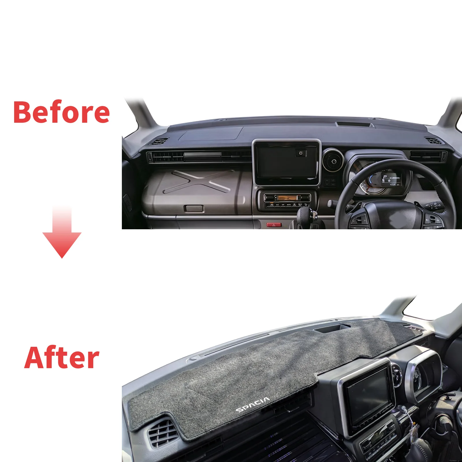 صالح لسوزوكي سباسيا MK2 MK53S 2017-2023 RHD اكسسوارات السيارات داشمات غطاء لوحة القيادة وسادة واقية السجاد داشمات ظلة #2