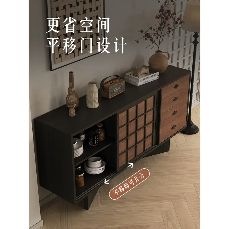 Retro style living room dining side cabinet modern minimalist mid-ancient style bedroom wall integrated locker high-end