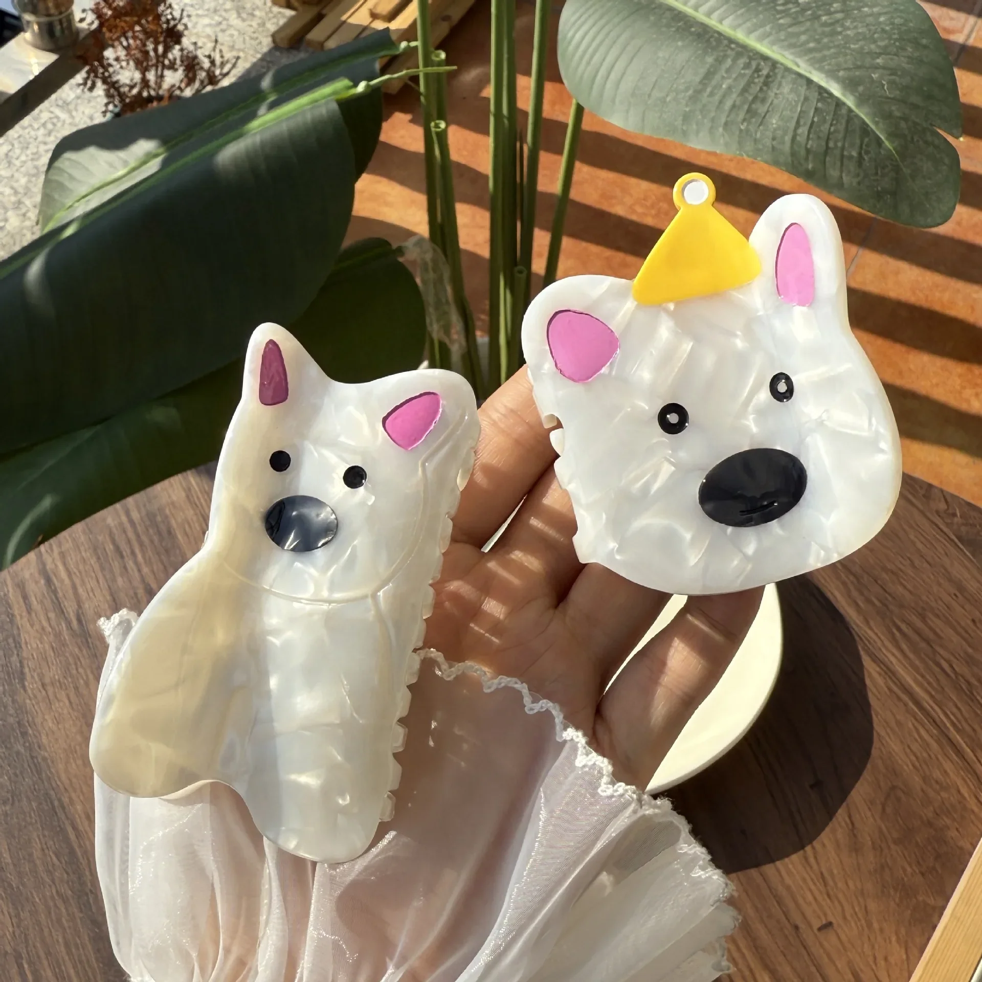 

New Cartoon Cute Dog Hair Claw Animal Puppy Acetate Claw Clip Trendy Crab Hair Clips Hairin Hair Accessories for Women Girls